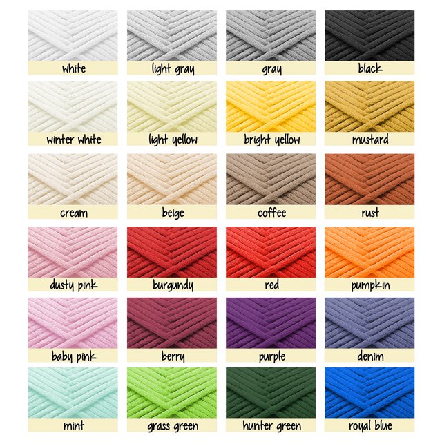 Soft Yarn for Crocheting – Crochet & Knitting Yarn, Beginner Yarn with Easy-to-See Stitches, 250 Yds Amigurumi Yarn, Cotton-Nylon Blend Tshirt Yarn for Crocheting, Worsted Weight Yarn