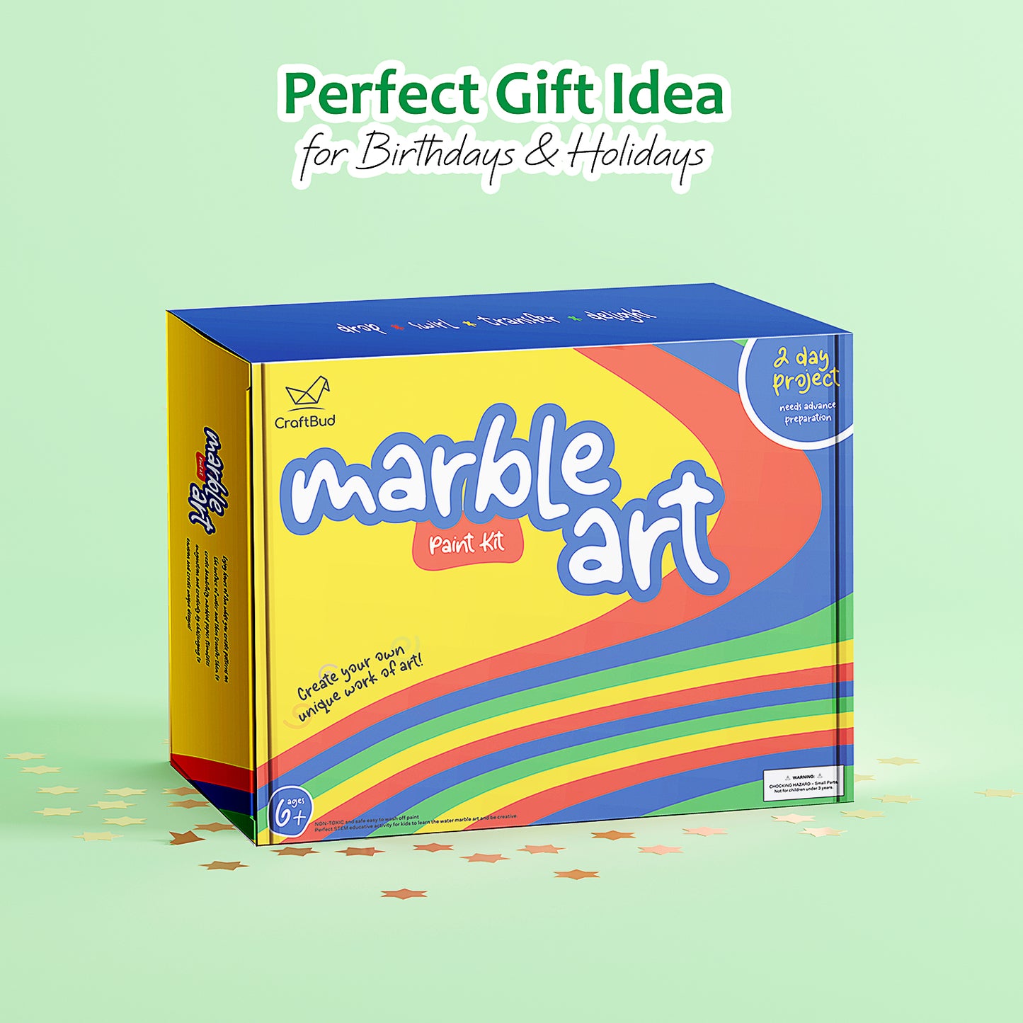 Marbling Paint Kit for Kids, Great Kids Activities, 5 Paint Colors, Fun Kids Art Marble Painting Kit