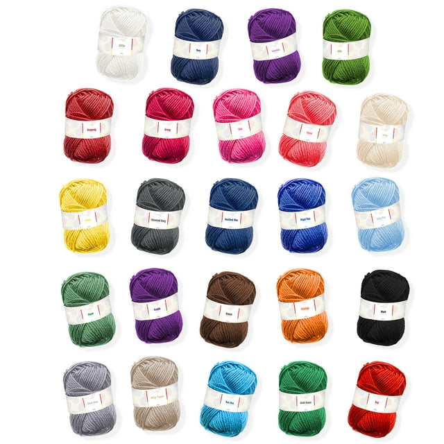 Hand Knitting Crochet Yarn - 24pc