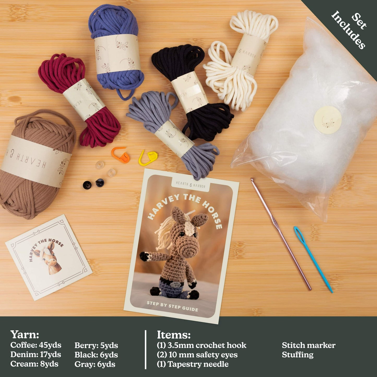 CraftBud Crochet Kit for Beginners, Learn to Crochet Amigurumi Stuffed Animal Kit with Step-by-Step Video Tutorials, Arts & Crafts For Kids and Adults