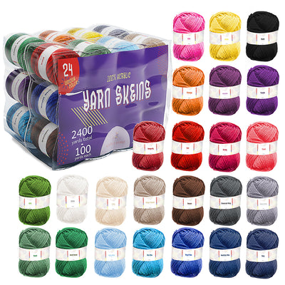 Hand Knitting Crochet Yarn - 24pc