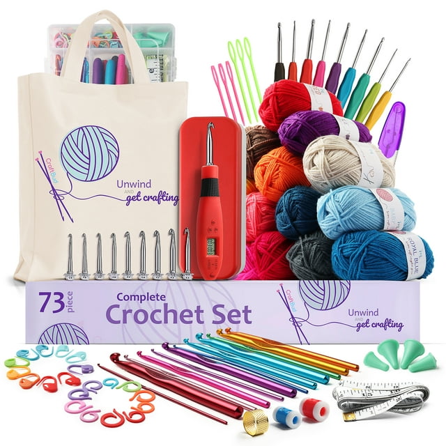 Craftbud Crochet Set Kit With Yarn And Crochet Hook Set (96pc) 