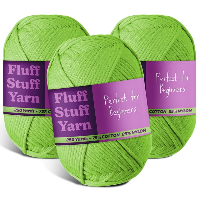 Soft Yarn for Crocheting – Crochet & Knitting Yarn, Beginner Yarn with Easy-to-See Stitches, 250 Yds Amigurumi Yarn, Cotton-Nylon Blend Tshirt Yarn for Crocheting, Worsted Weight Yarn