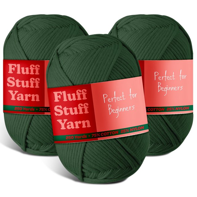 Soft Yarn for Crocheting – Crochet & Knitting Yarn, Beginner Yarn with Easy-to-See Stitches, 250 Yds Amigurumi Yarn, Cotton-Nylon Blend Tshirt Yarn for Crocheting, Worsted Weight Yarn