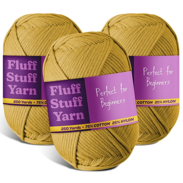 Soft Yarn for Crocheting – Crochet & Knitting Yarn, Beginner Yarn with Easy-to-See Stitches, 250 Yds Amigurumi Yarn, Cotton-Nylon Blend Tshirt Yarn for Crocheting, Worsted Weight Yarn