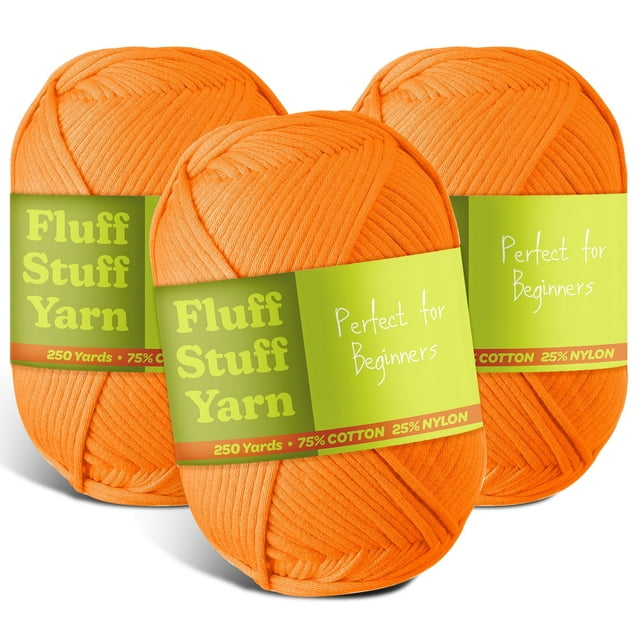 Soft Yarn for Crocheting – Crochet & Knitting Yarn, Beginner Yarn with Easy-to-See Stitches, 250 Yds Amigurumi Yarn, Cotton-Nylon Blend Tshirt Yarn for Crocheting, Worsted Weight Yarn