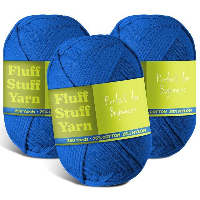 Soft Yarn for Crocheting – Crochet & Knitting Yarn, Beginner Yarn with Easy-to-See Stitches, 250 Yds Amigurumi Yarn, Cotton-Nylon Blend Tshirt Yarn for Crocheting, Worsted Weight Yarn