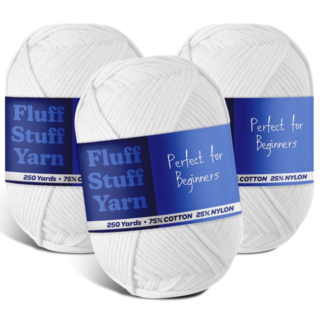 Soft Yarn for Crocheting – Crochet & Knitting Yarn, Beginner Yarn with Easy-to-See Stitches, 250 Yds Amigurumi Yarn, Cotton-Nylon Blend Tshirt Yarn for Crocheting, Worsted Weight Yarn