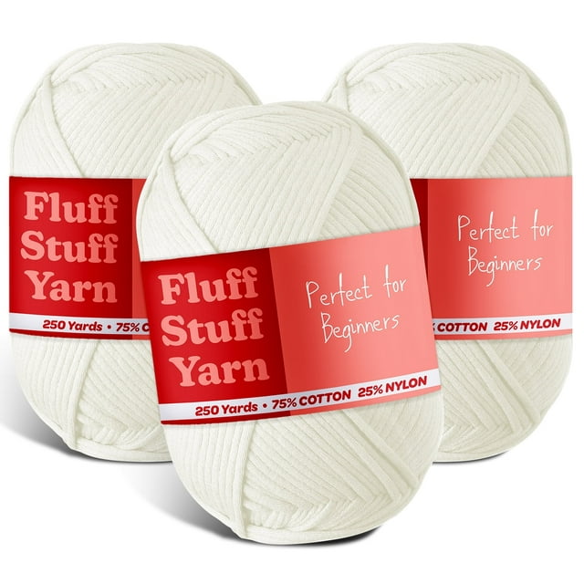 Soft Yarn for Crocheting – Crochet & Knitting Yarn, Beginner Yarn with Easy-to-See Stitches, 250 Yds Amigurumi Yarn, Cotton-Nylon Blend Tshirt Yarn for Crocheting, Worsted Weight Yarn