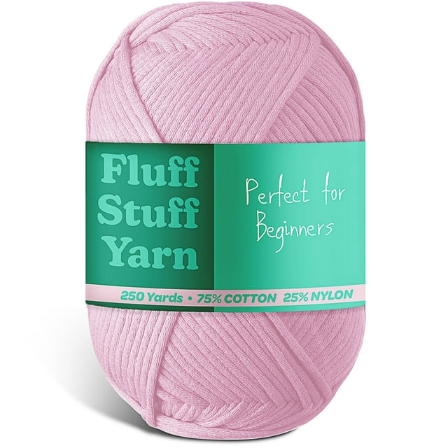 Soft Yarn for Crocheting – Crochet & Knitting Yarn, Beginner Yarn with Easy-to-See Stitches, 250 Yds Amigurumi Yarn, Cotton-Nylon Blend Tshirt Yarn for Crocheting, Worsted Weight Yarn