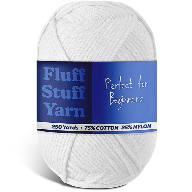 Soft Yarn for Crocheting – Crochet & Knitting Yarn, Beginner Yarn with Easy-to-See Stitches, 250 Yds Amigurumi Yarn, Cotton-Nylon Blend Tshirt Yarn for Crocheting, Worsted Weight Yarn