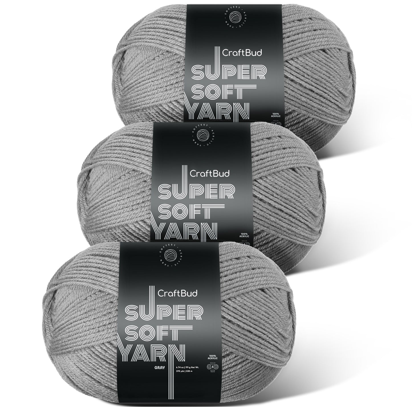 Acrylic Yarn for Crocheting & Knitting - Crochet Yarn for Crocheting, Knitting Yarn, Soft Yarn for Crocheting, 3 Pack of 370 Yards Yarn for Knitting & Amigurumi, Medium Worsted Weight Yarn