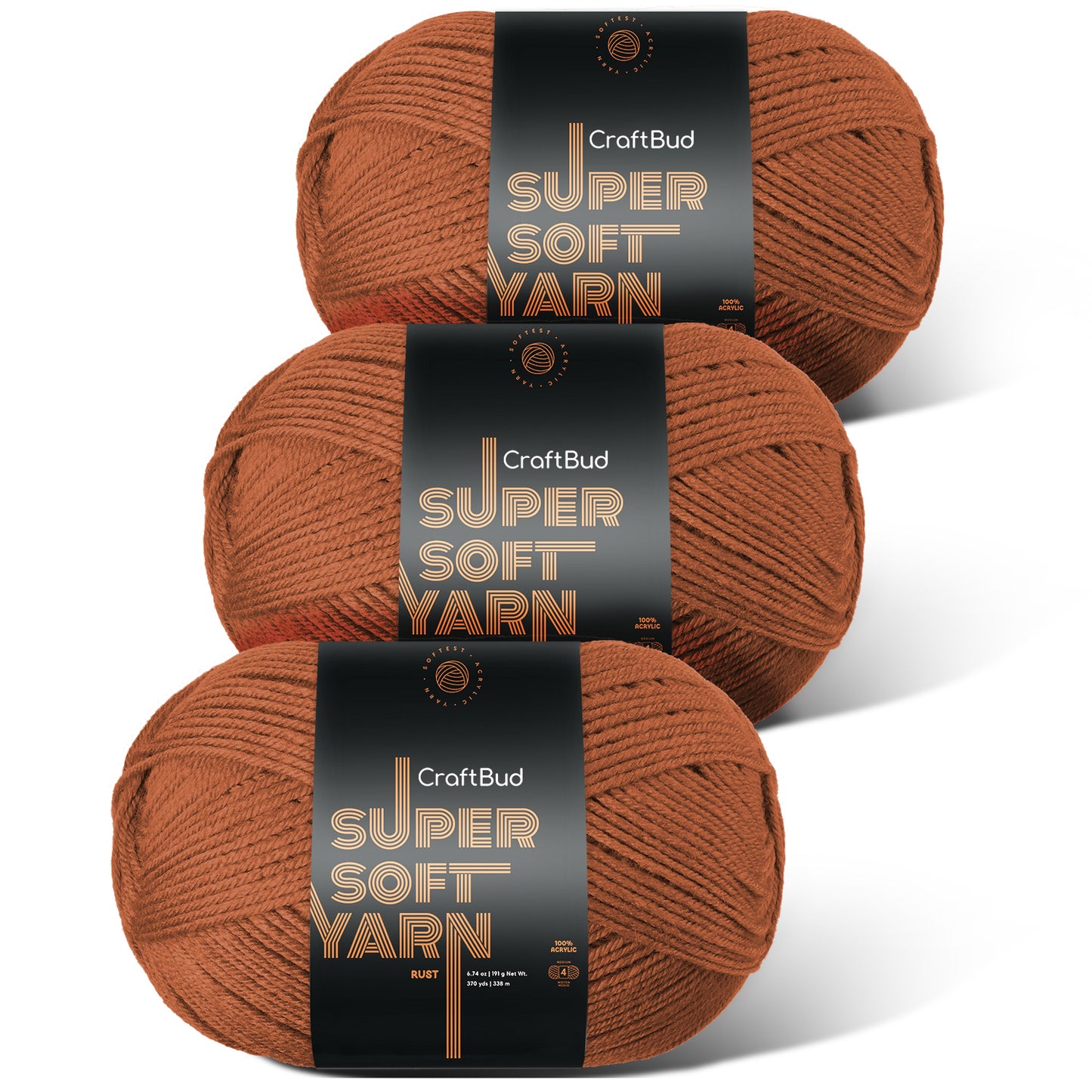 Acrylic Yarn for Crocheting & Knitting - Crochet Yarn for Crocheting, Knitting Yarn, Soft Yarn for Crocheting, 3 Pack of 370 Yards Yarn for Knitting & Amigurumi, Medium Worsted Weight Yarn