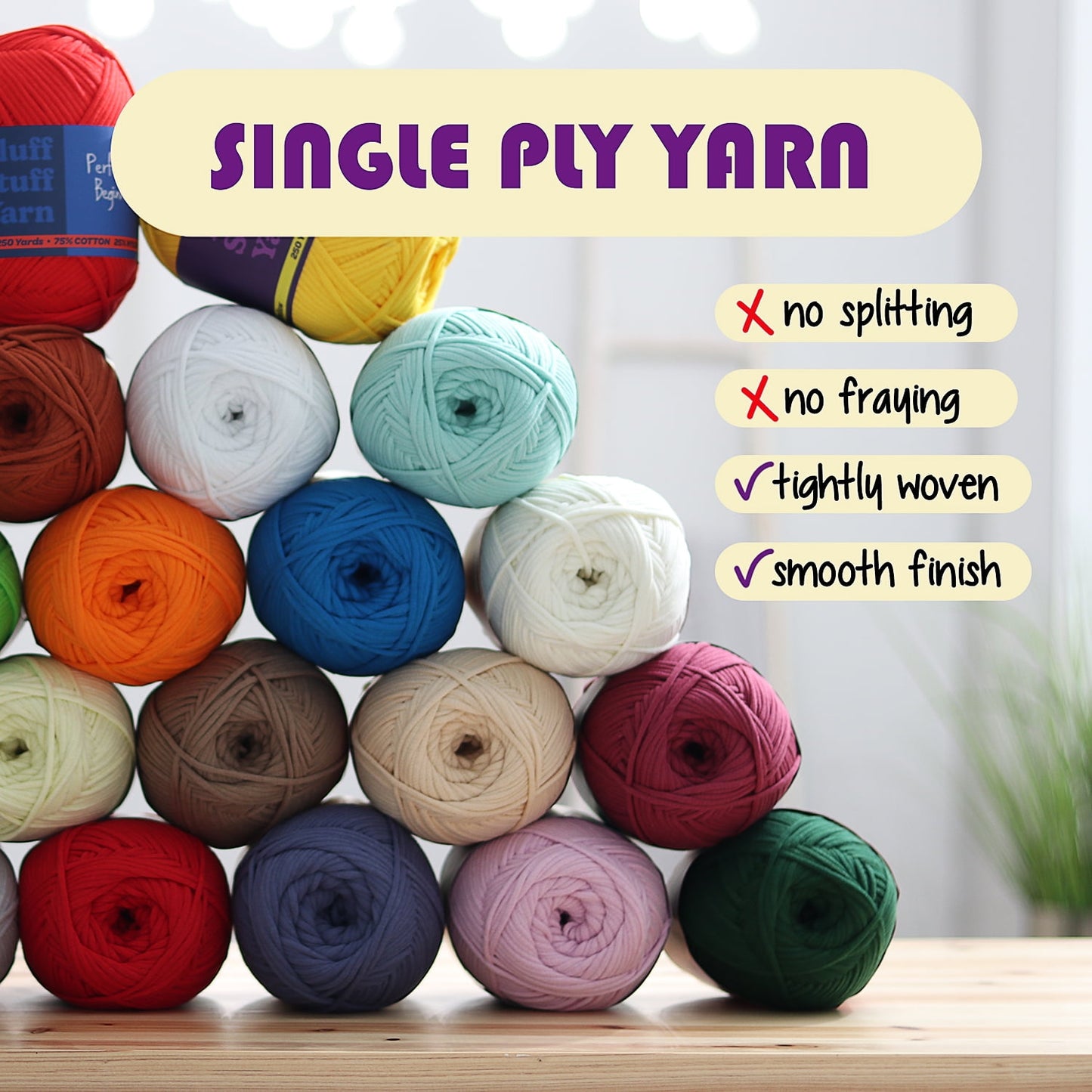 Soft Yarn for Crocheting – Crochet & Knitting Yarn, Beginner Yarn with Easy-to-See Stitches, 12 x 50g - 1200 Yards Amigurumi Yarn, Cotton-Nylon Blend Tshirt Yarn for Crocheting, Worsted Weight Yarn 4