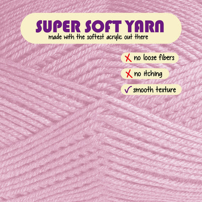 Acrylic Yarn for Crocheting & Knitting - Crochet Yarn for Crocheting, Knitting Yarn, Soft Yarn for Crocheting, 3 Pack of 370 Yards Yarn for Knitting & Amigurumi, Medium Worsted Weight Yarn