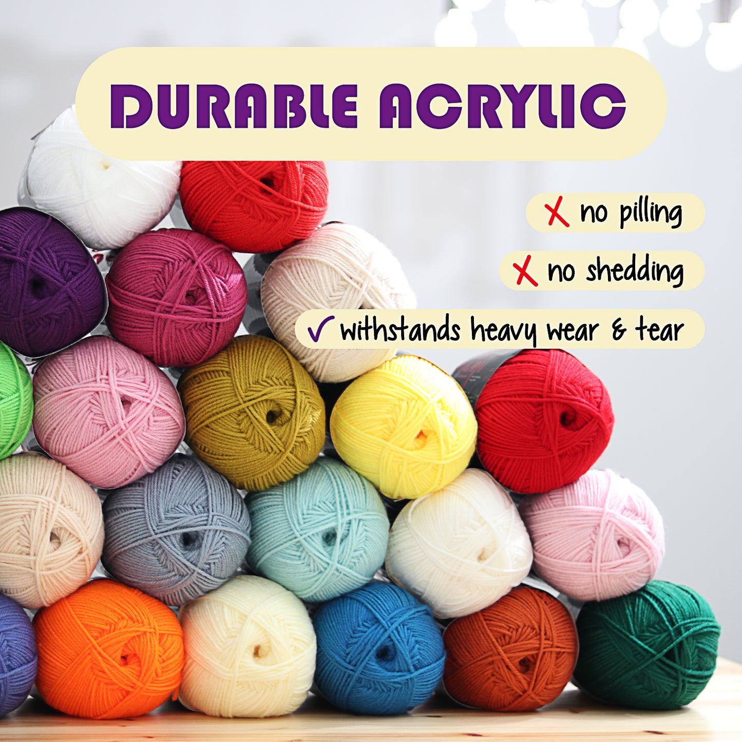 Acrylic Yarn for Crocheting & Knitting - Crochet Yarn for Crocheting, Knitting Yarn, Soft Yarn for Crocheting, 3 Pack of 370 Yards Yarn for Knitting & Amigurumi, Medium Worsted Weight Yarn