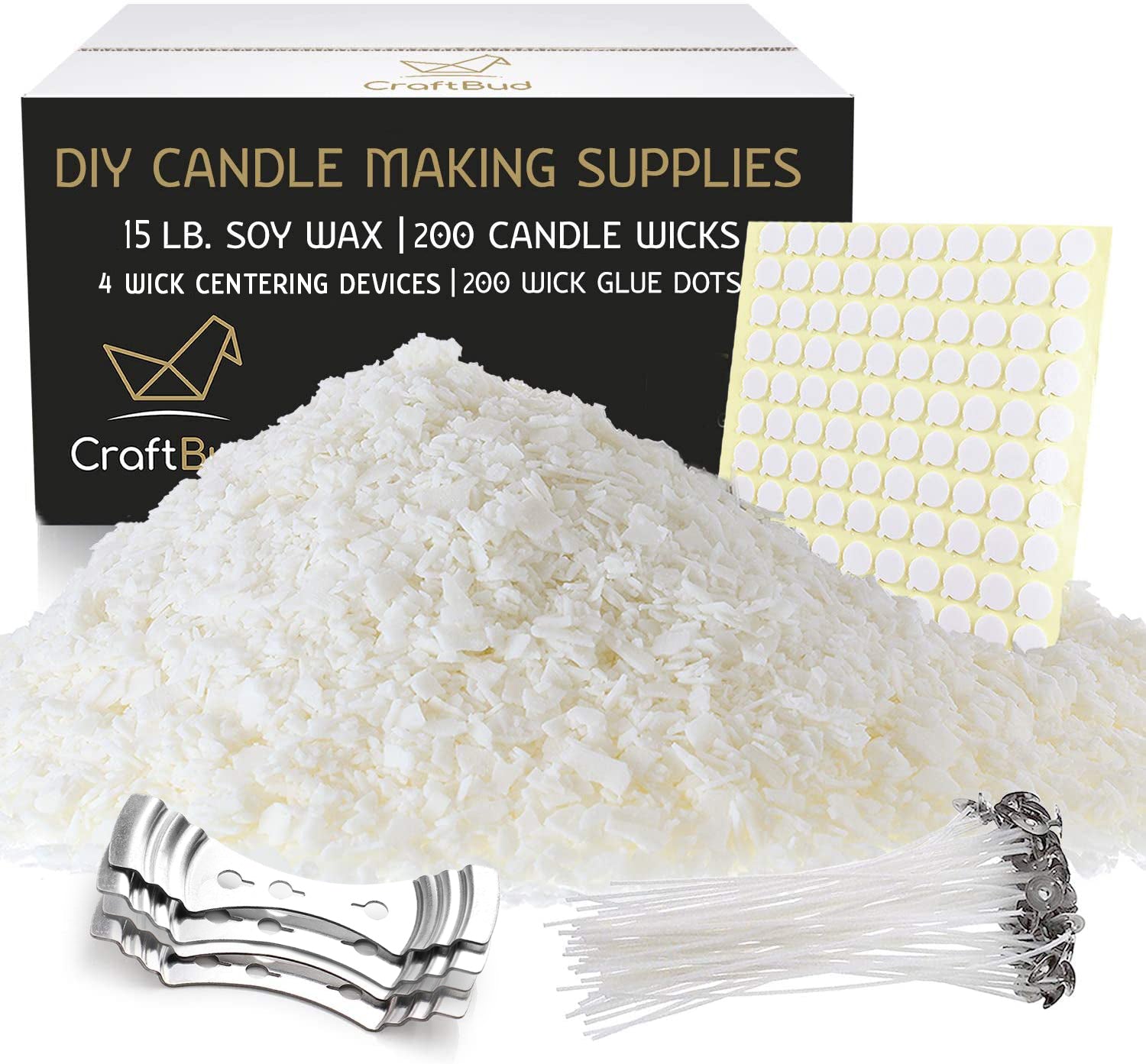 Candle Making Kit With 4 Lb Soy Wax Flakes, 8 Tins, Wicks, & More DIY Craft  NIB