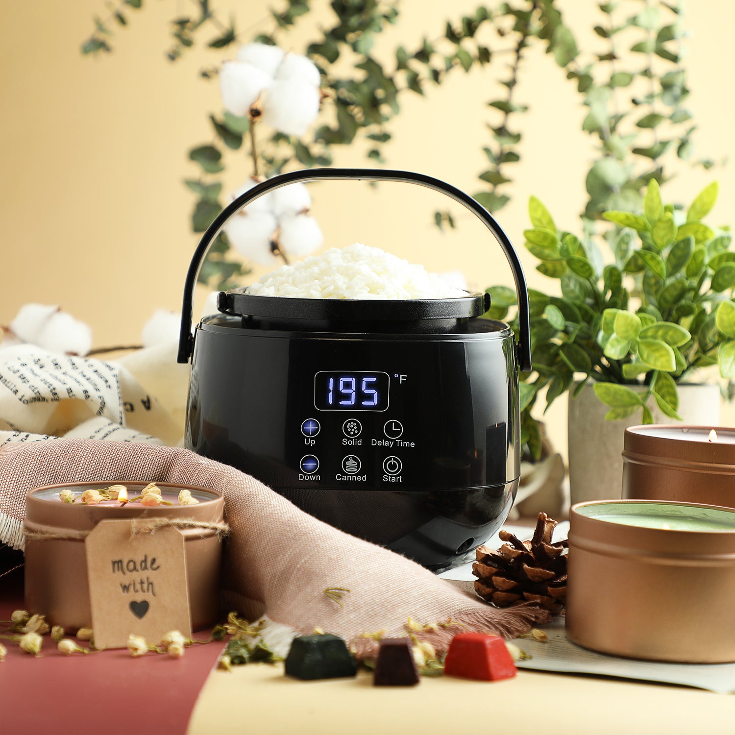 Candle Making Wax Melting Pot,Wax Melter for Candle Making,LED Temperature  Display for Adults Beginner,Soy Wax US Plug 