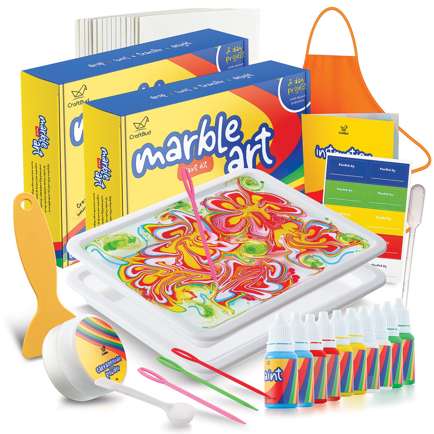 Craftorama Marbling Paint Kit for Kids, Fun and Educational Arts