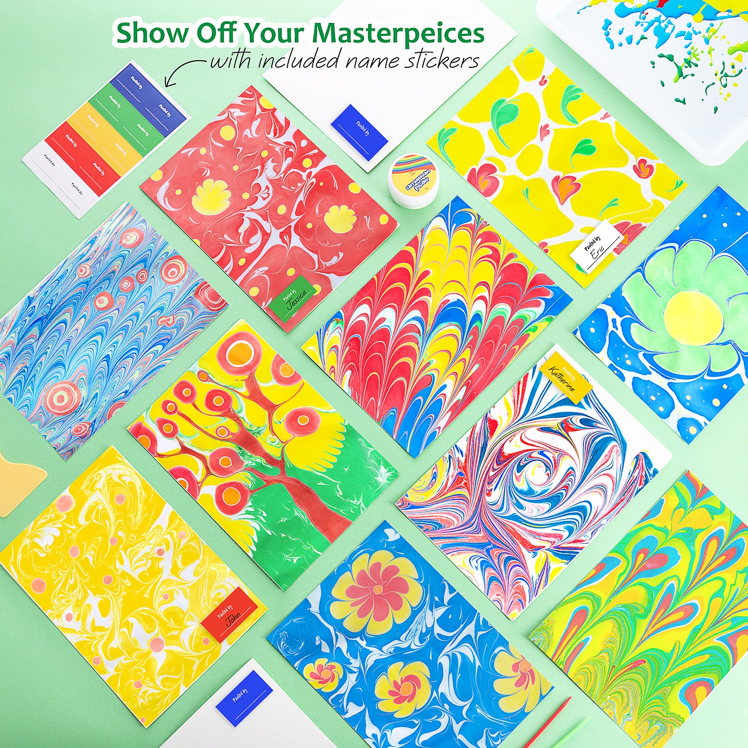 Wovilon Marbling Paint Crafts Kit For Kids - Arts And Crafts For