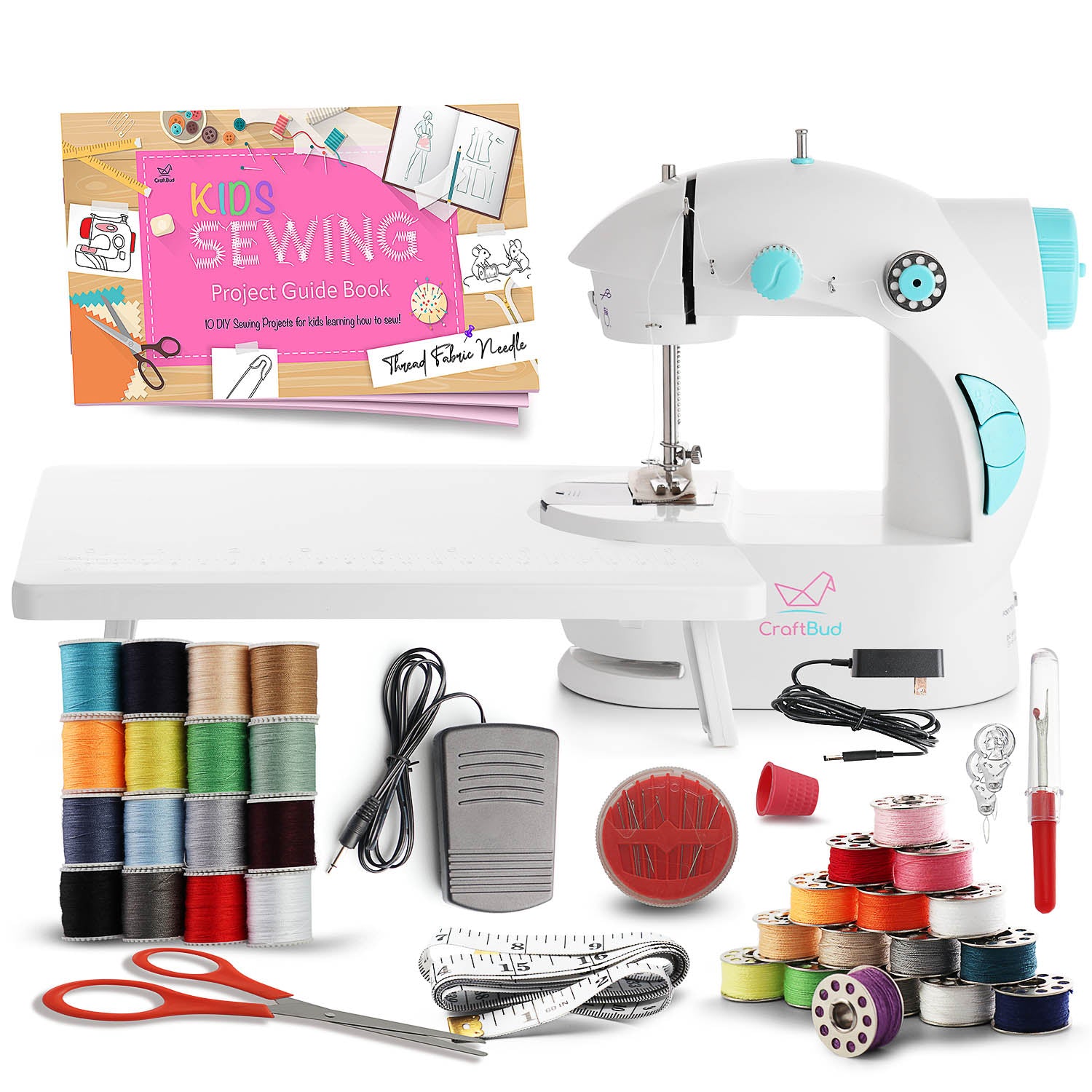 CraftBud Mini máquina de coser, juego de 122 piezas